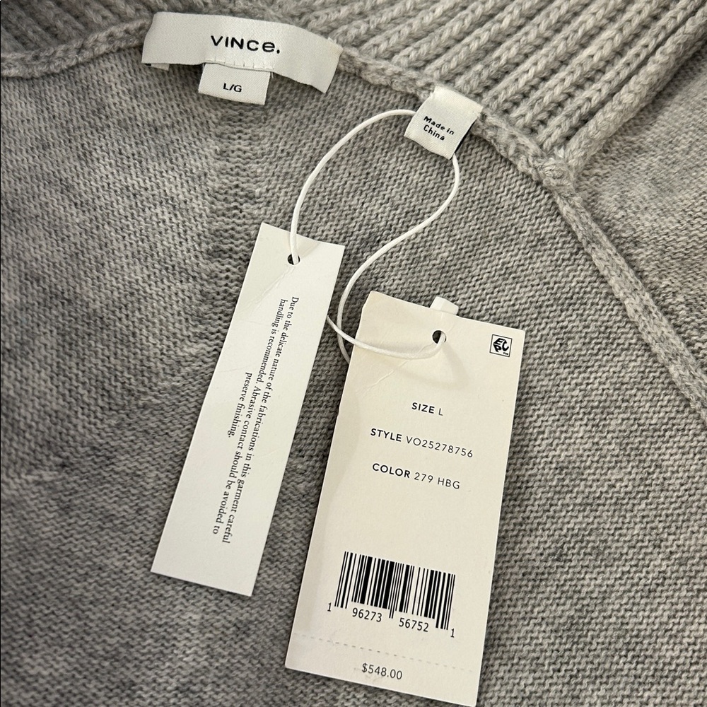 Vince Wool & Cashmere Cardigan in Heather Beige - Picture 8 of 9